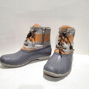 Sperry Top sider  womens 10 M wool rain duck grey ankle zip boots